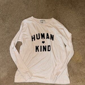 Sub_urban riot  White Long Sleeve 'Human Kind' Shirt xs soft!!